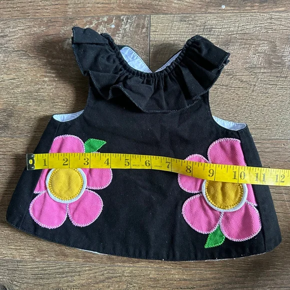 Baby Mud Pie Black Pink Floral Tank Top 0-6 Months - Picture 10 of 10